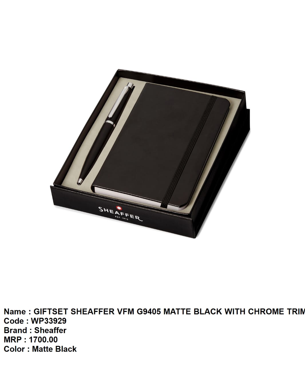Giftset sheaffer vfm G9405 matte black with chrome trim